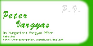 peter vargyas business card